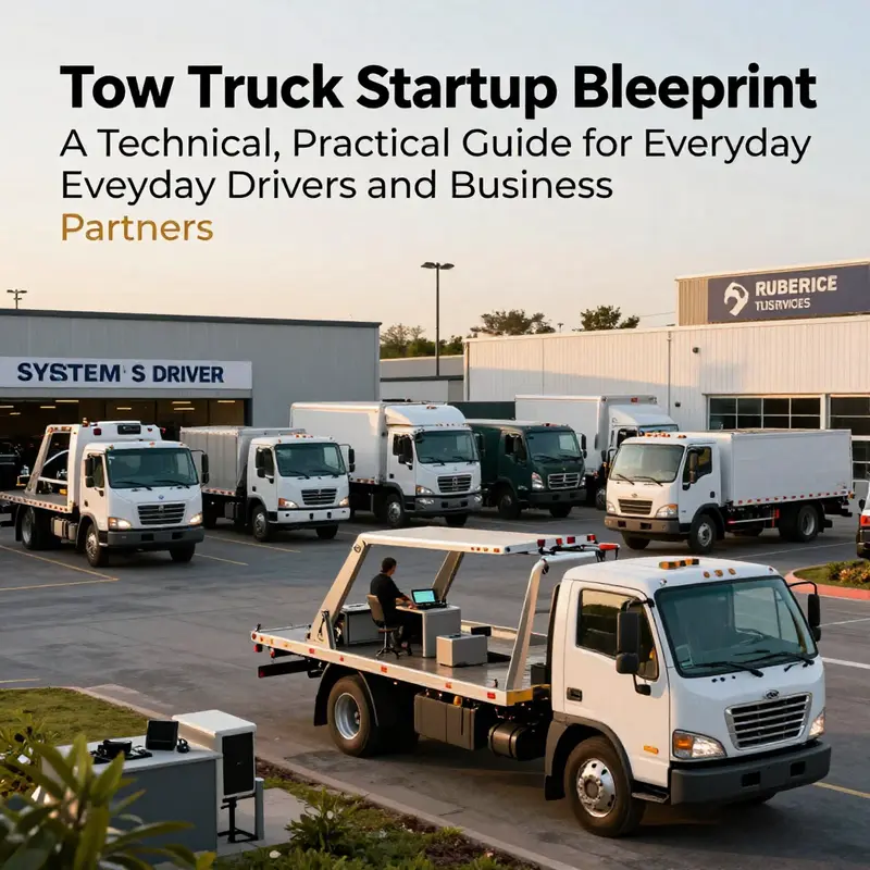 Tow yard with a dispatcher planning operations and a lineup of tow trucks.