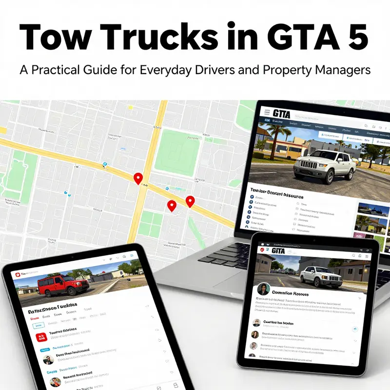 Classic Tow Truck near the Custom Works garage in Paleto Bay, illustrating the most dependable spawn point.