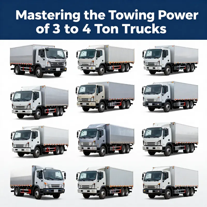 A comparison of various 3 to 4 ton truck configurations, highlighting how model and layout affect towing capacity.