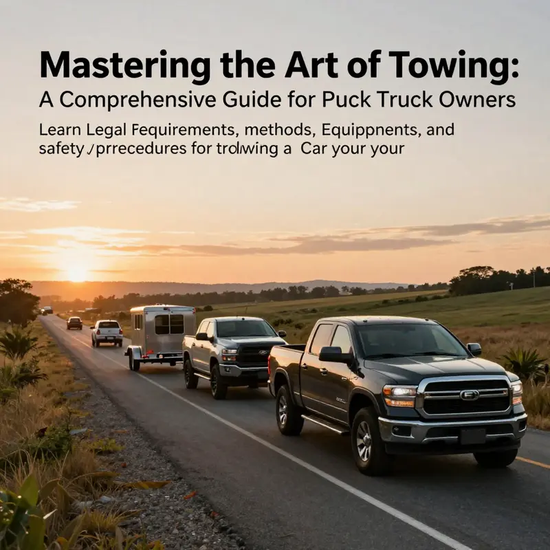 A scenic view of trucks towing vehicles, representing the various aspects of towing discussed in the article.