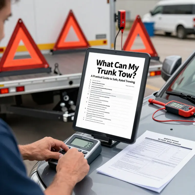 Reading the GVWR, GCWR and towing chart on a truck sticker and owner’s manual.