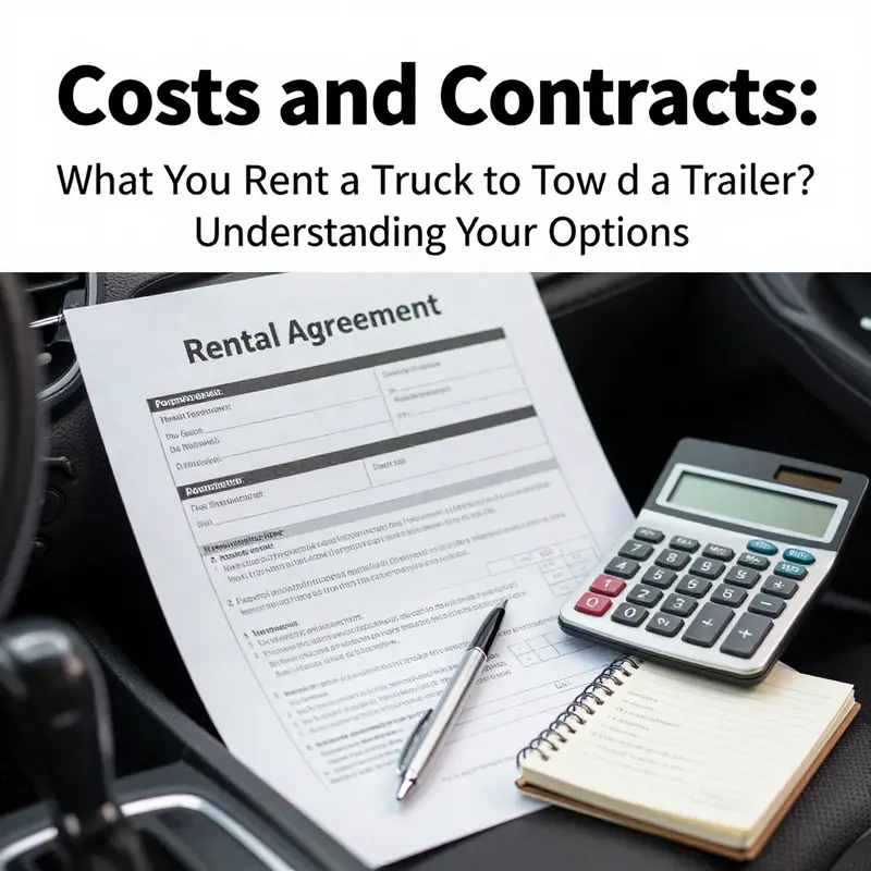 Key considerations for renting a truck to tow a trailer, highlighting towing capacity and rental procedures.