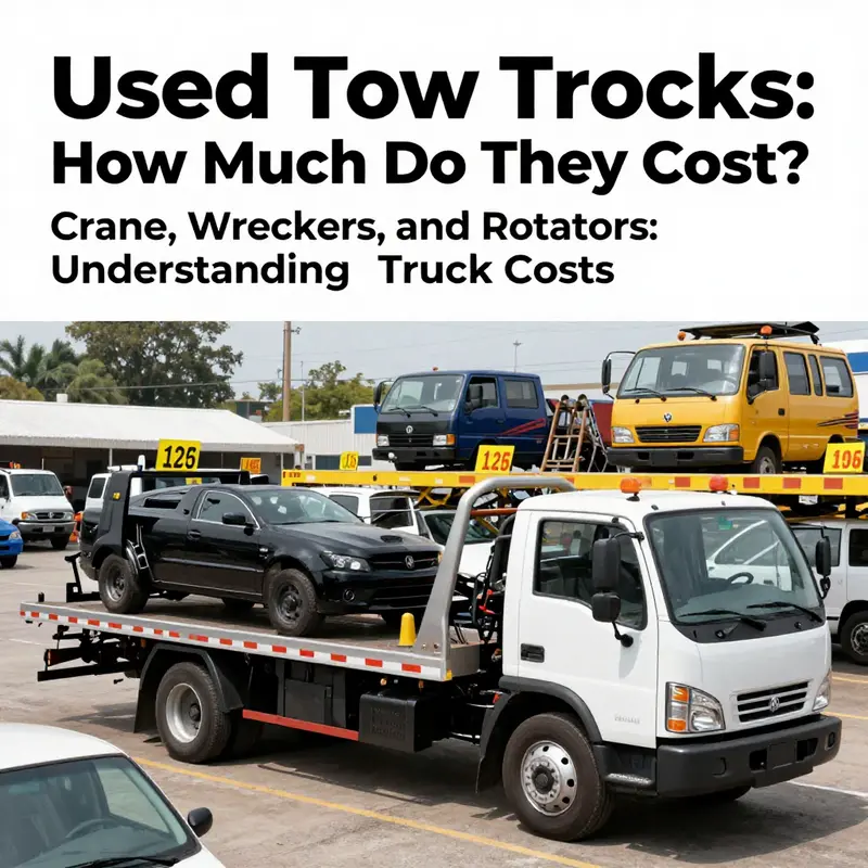 A range of new tow trucks available for purchase, showcasing the differences in models and pricing.