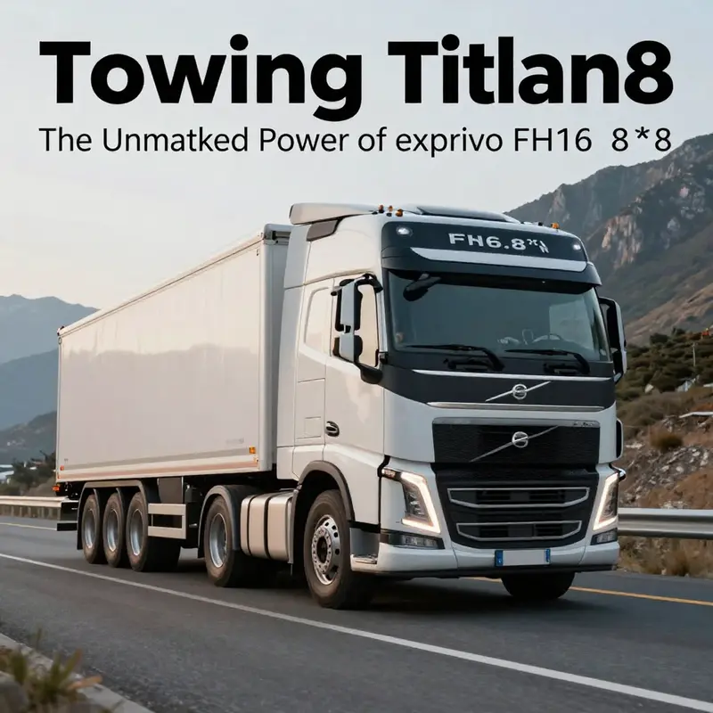 A robust Volvo FH16.8×8 truck driving on a scenic mountainous road, representing its superior towing capabilities.