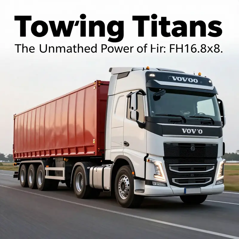 The Volvo FH16.8×8 in action, demonstrating its unmatched towing capacity.