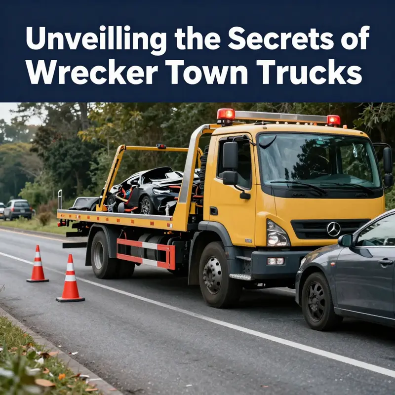 A wrecker tow truck demonstrates its functionality by towing a disabled vehicle.