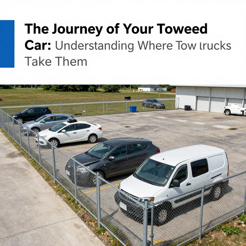 A bustling impound lot showcasing vehicles that have been towed due to parking violations.