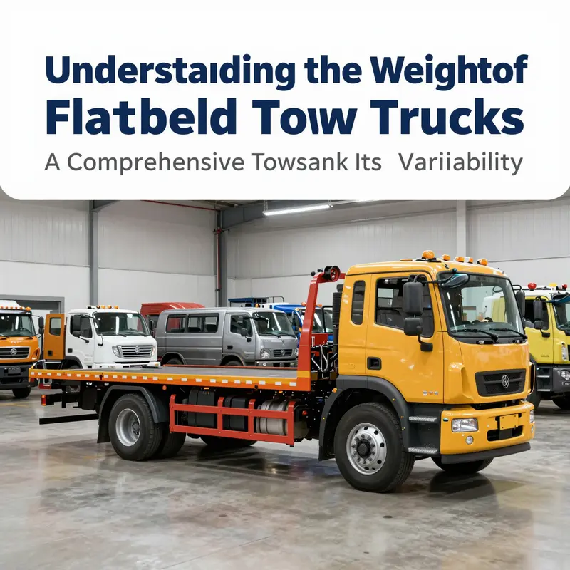 Different models of flatbed tow trucks illustrate the variability in curb weights.
