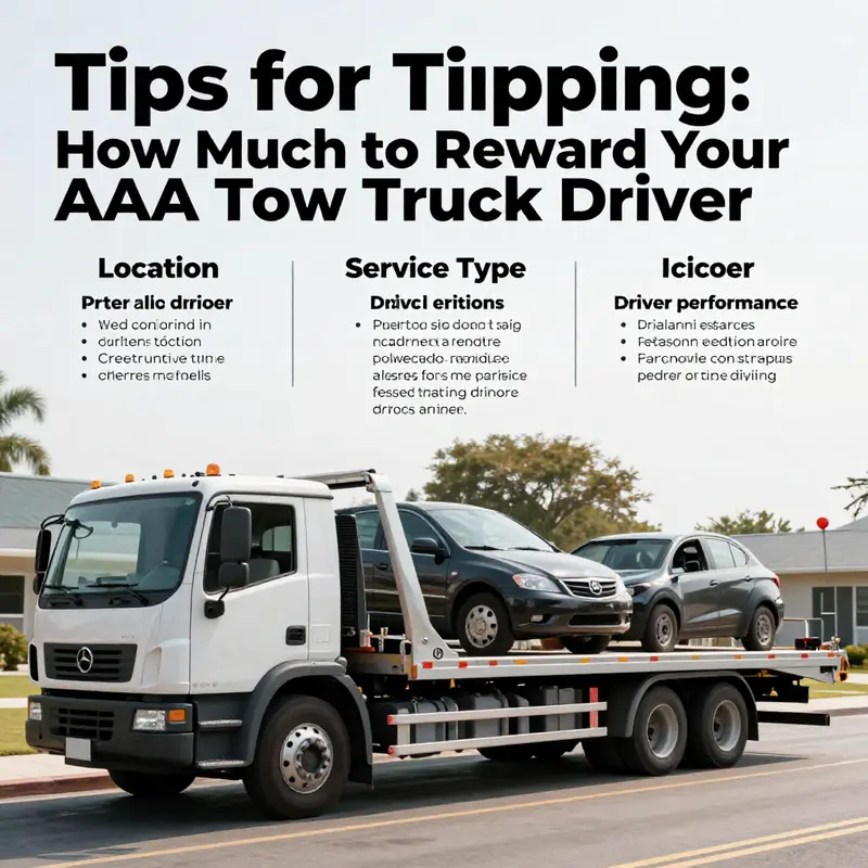 Key factors that influence the tip amount for AAA tow truck drivers.