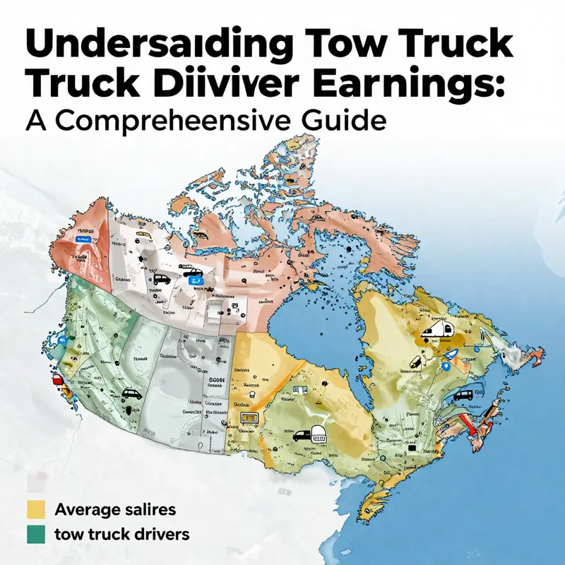 A map showing the geographic variability in tow truck driver salaries across Canada.