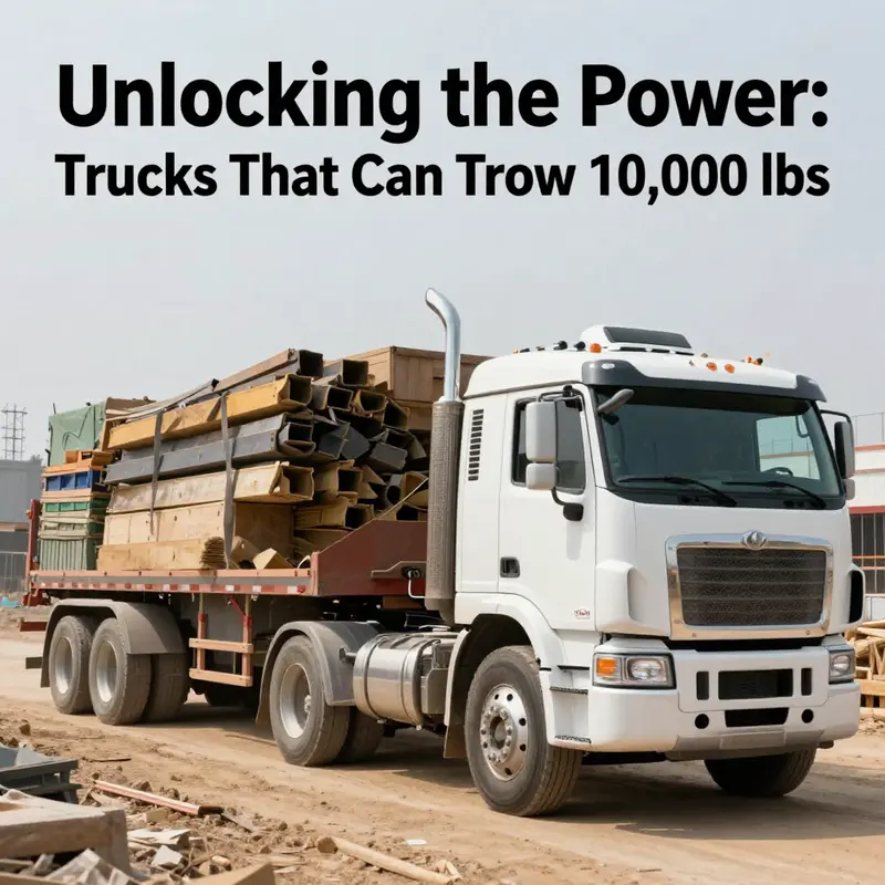 A heavy-duty truck demonstrating its towing capability with a loaded trailer at a construction site.