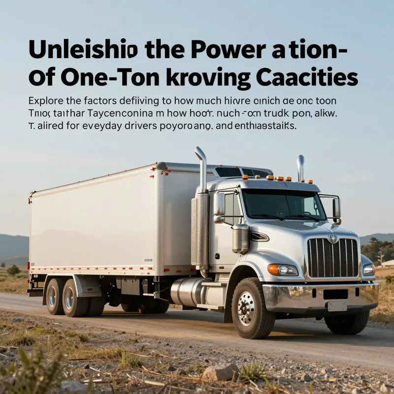 A robust one-ton truck towing a large trailer through a scenic environment.