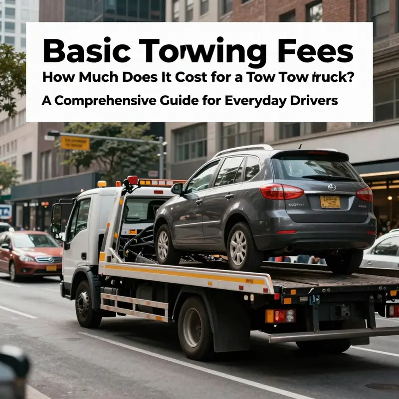 A tow truck assisting a vehicle on a city street exemplifying basic towing services.