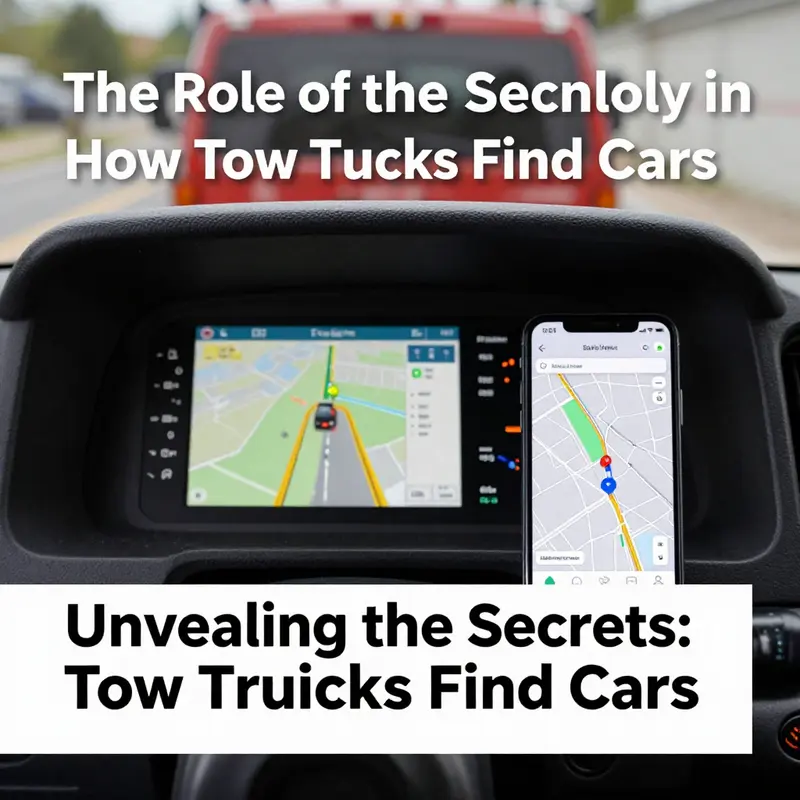 A tow truck driver preparing for vehicle repossession in a residential space.