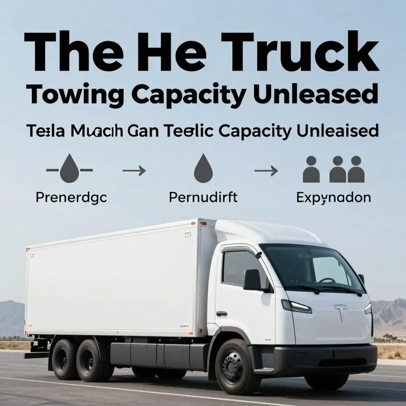 Comparative view of a Tesla Semi truck in a trucking yard focusing on its towing capacity.