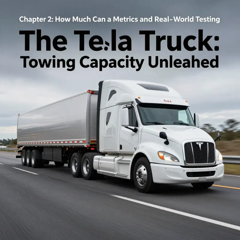 Comparative view of a Tesla Semi truck in a trucking yard focusing on its towing capacity.