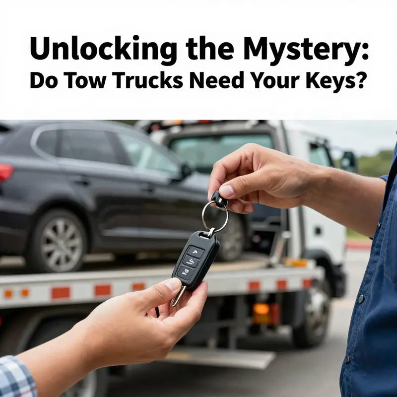 A tow truck efficiently loading a vehicle, highlighting that keys are often not required.
