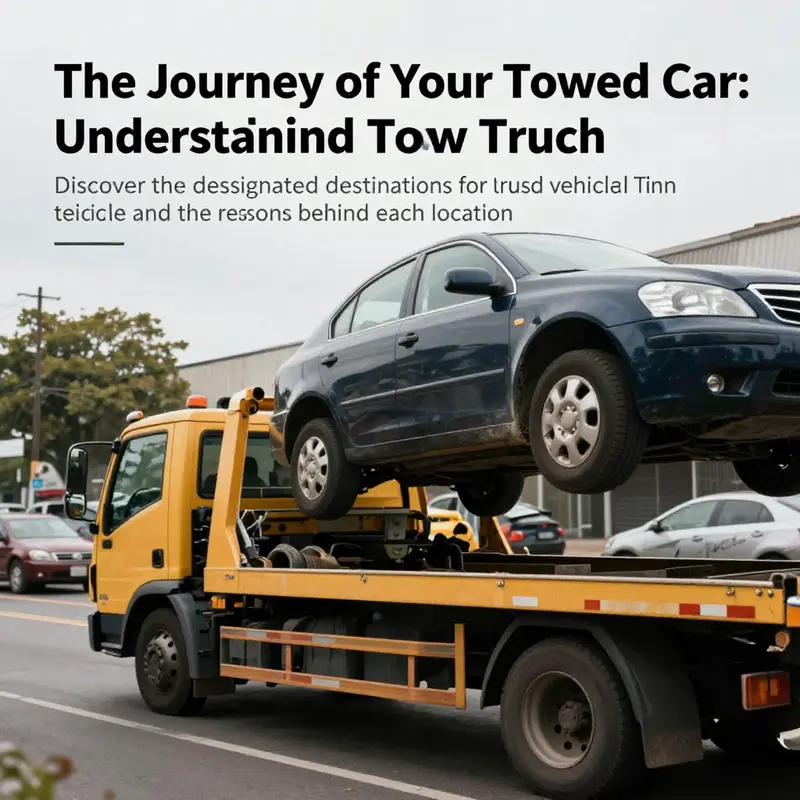 A tow truck lifting a car from the roadside, illustrating the towing process.