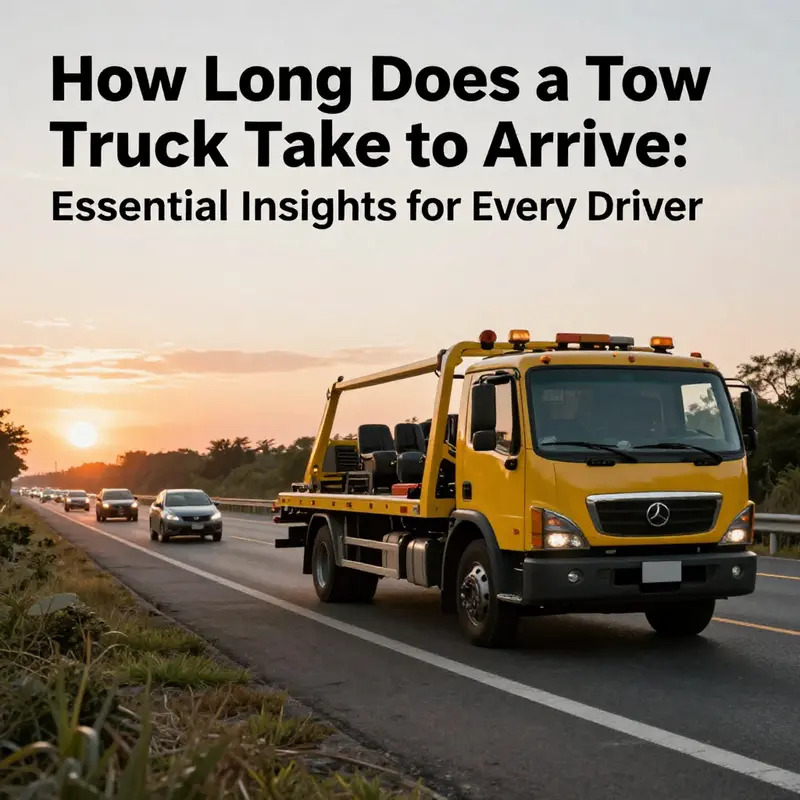 A tow truck on a highway at sunset, representing roadside assistance.