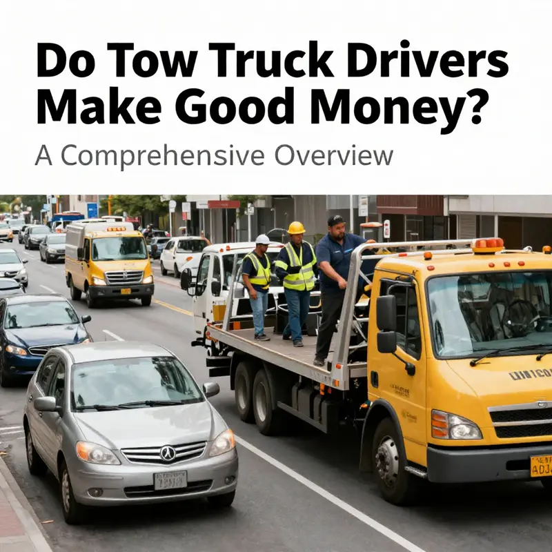 Tow truck drivers assisting stranded vehicles in a bustling urban environment.