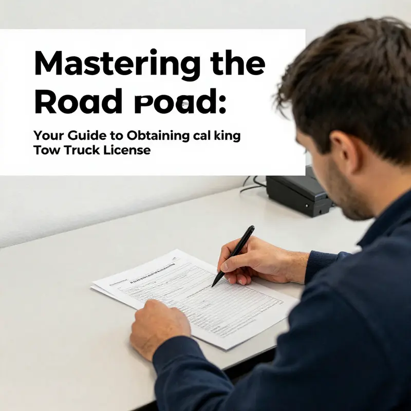 Checklist of eligibility requirements for obtaining a tow truck license.