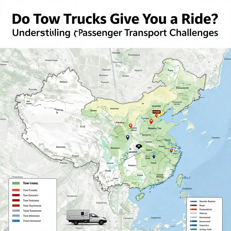 A tow truck performing its primary function of vehicle transport, highlighting its design tailored for towing rather than passenger transport.