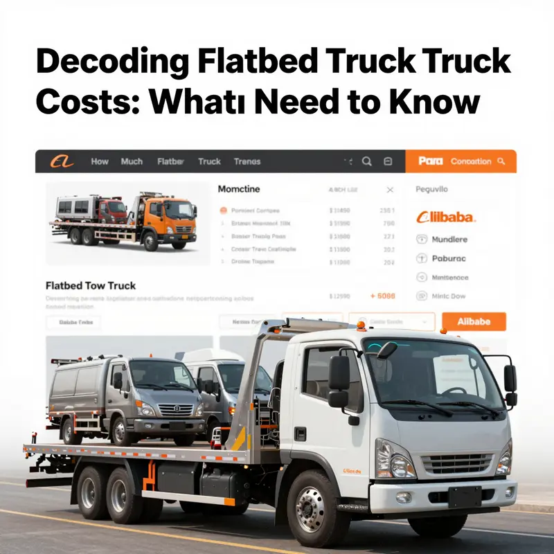 An overview of various flatbed tow trucks displaying diverse pricing.