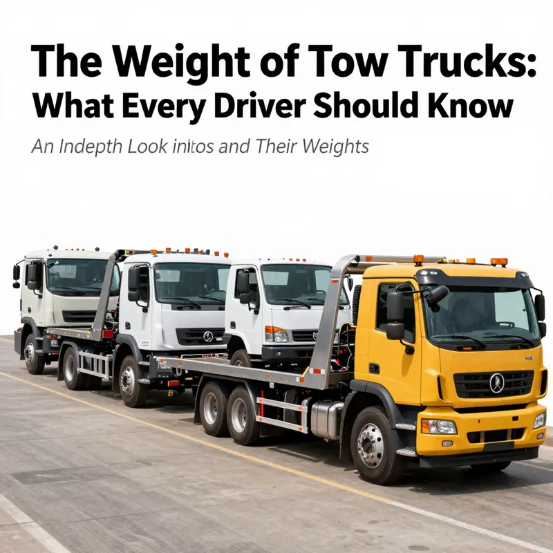 A collection of different types of tow trucks demonstrating varying weights and capabilities.