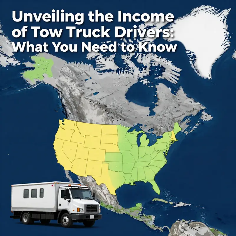 A comparison of average annual earnings for tow truck drivers in the U.S. and Canada.