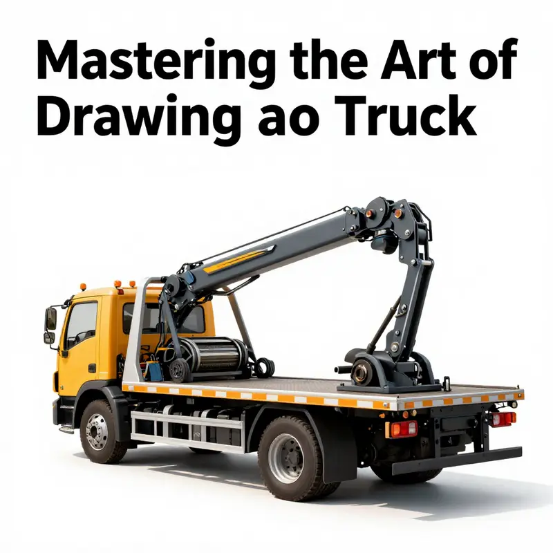 Basic geometric outline of a tow truck establishing proportions.