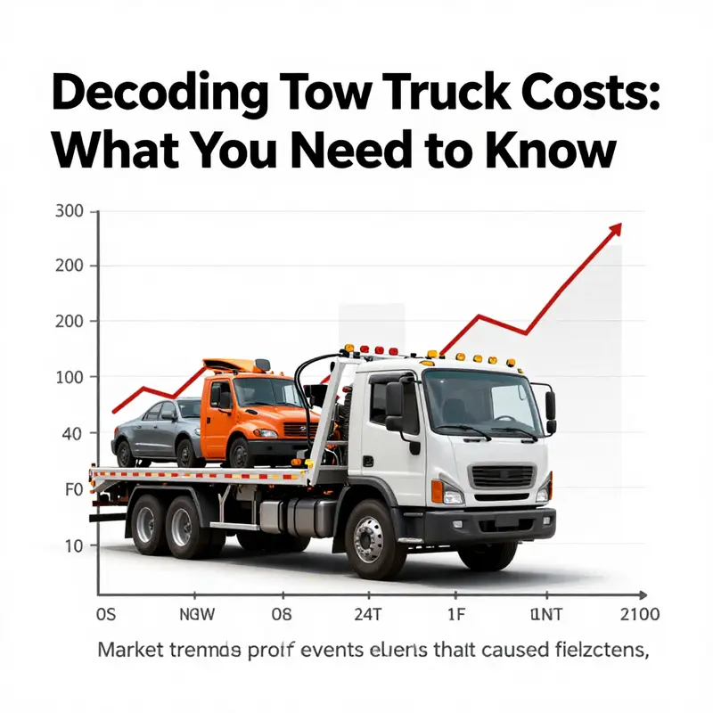 Infographic showcasing the price ranges for various types of tow trucks.
