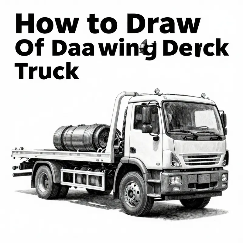 Basic geometric outline of a tow truck establishing proportions.