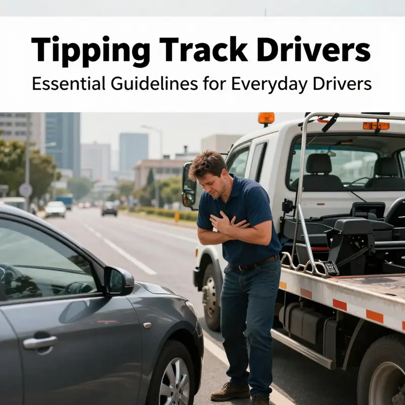 A tow truck driver aids a motorist, setting the stage for understanding tipping based on service provided.
