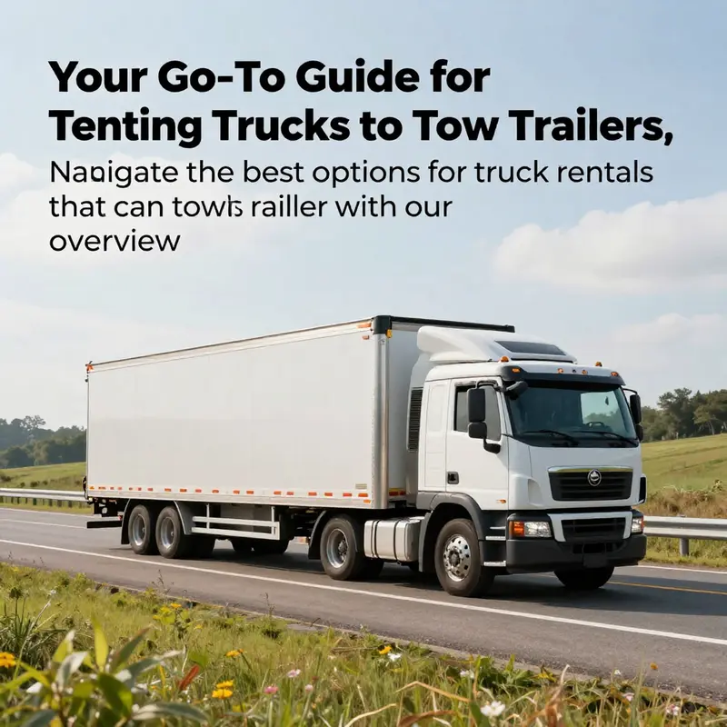 Truck towing a trailer on a scenic highway.