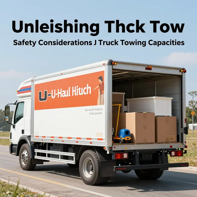 An overview of a U-Haul truck showcasing its towing capabilities.