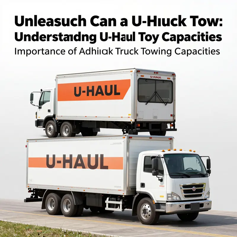 An overview of a U-Haul truck showcasing its towing capabilities.