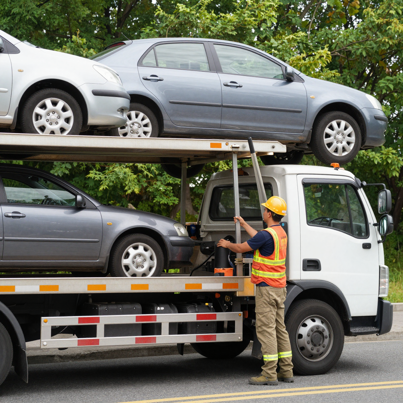 Tow Truck Driver at Work