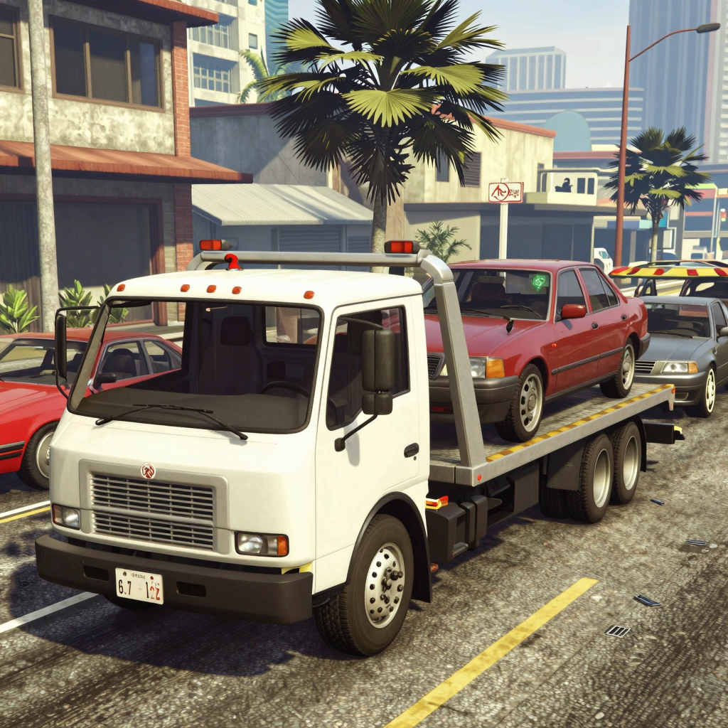 Tow truck in GTA 5 gameplay