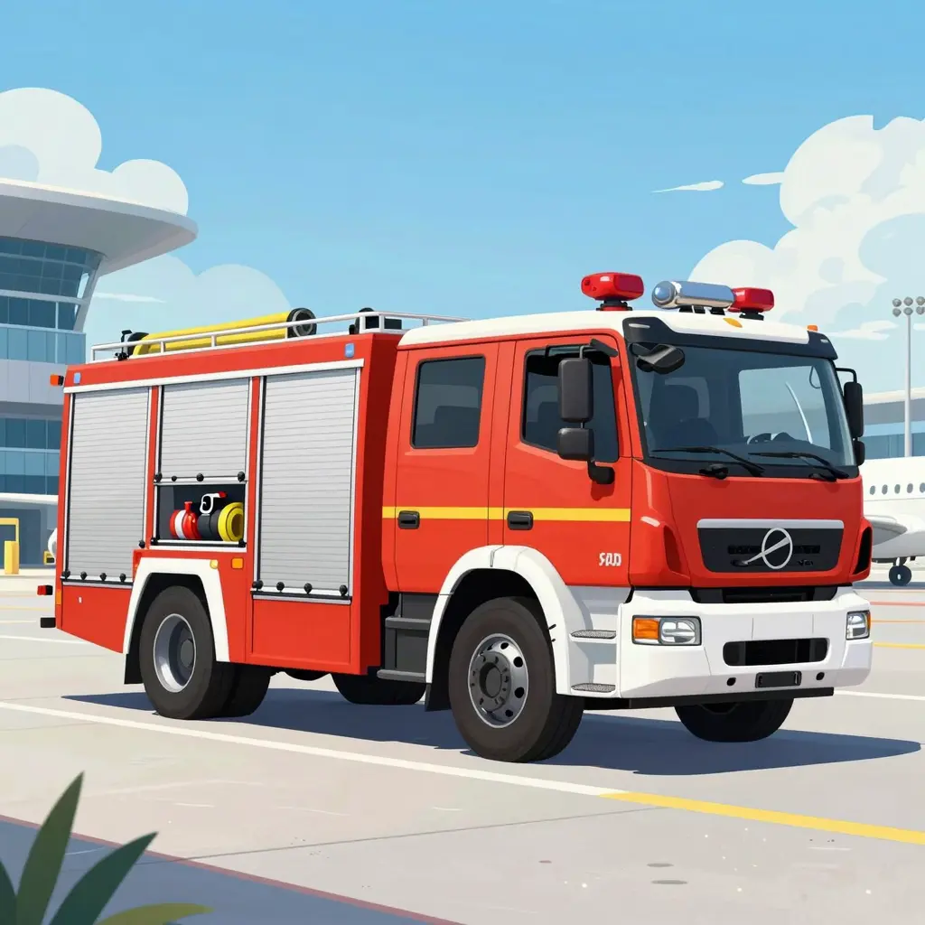 Modern Airport Fire Truck