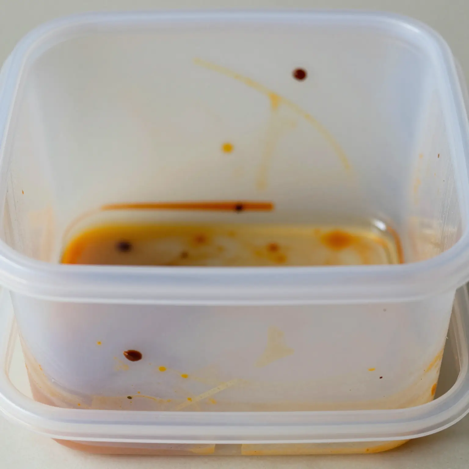 Plastic Container with Food Stains